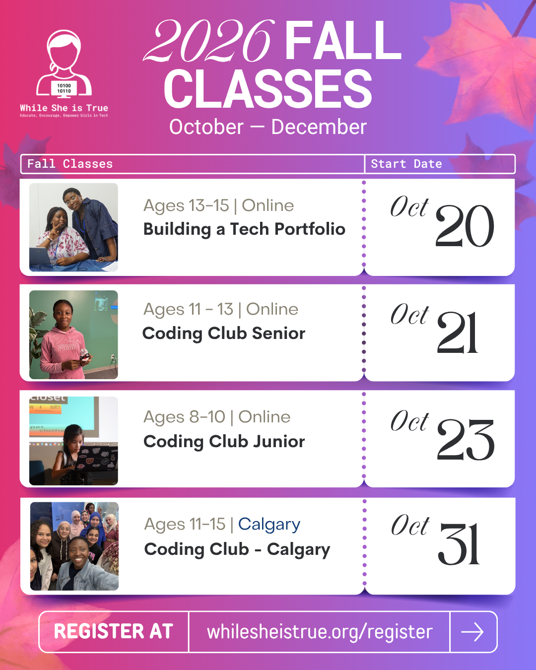 2026 Fall Classes Poster
